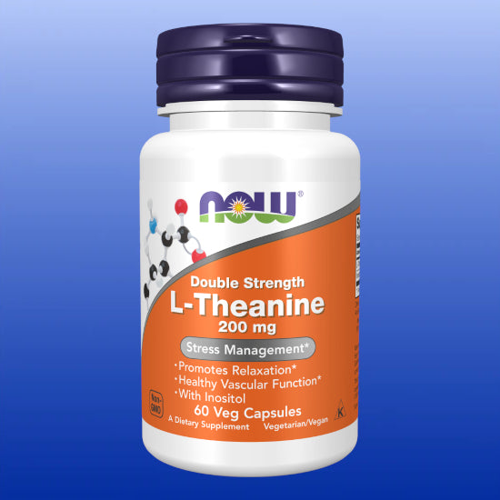 L-Theanine Double Strength 200 mg 60 Capsules-Stress Relief-Now-Castle Remedies