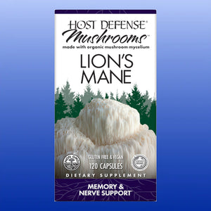 Lion's Mane 60 or 120 Capsules-Single Herbs-Host Defense Mushrooms-120 Capsules-Castle Remedies