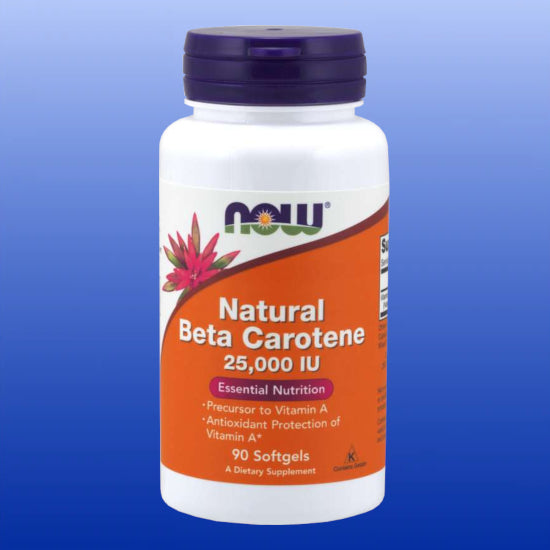 Beta Carotene (Natural) 25,000 IU 90 Softgels-Vitamins and Minerals-Now Products-Castle Remedies