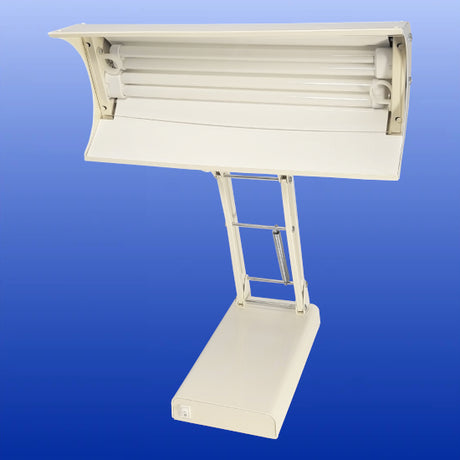 Northern Light Desk Lamp with high-output fluorescent tubes and adjustable arm for bright, focused SAD light therapy