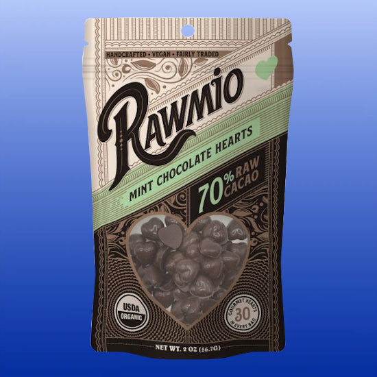 Organic Mint Dark Chocolate Hearts 2 Oz-Chocolate-Rawmio-Castle Remedies