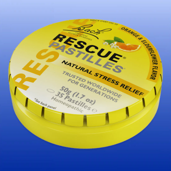 Rescue Pastilles Orange Elderflower 35 Pastilles-Stress Relief-Bach-Castle Remedies