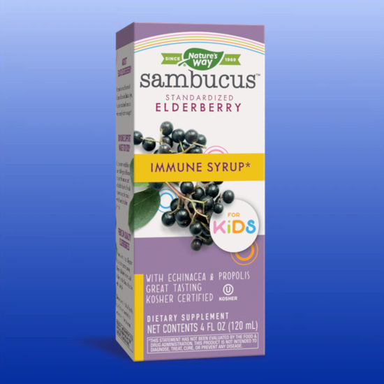 Sambucus Elderberry Syrup for Kids 4 Oz-Cold and Flu Relief-Nature's Way-Castle Remedies