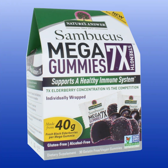 Sambucus Mega Elderberry Gummies 7X 30 Gummies-Immune Support-Nature's Answer-Castle Remedies