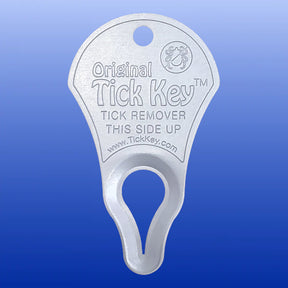 Original Tick Key tick remover device shown against a blue background for safe and quick tick removal