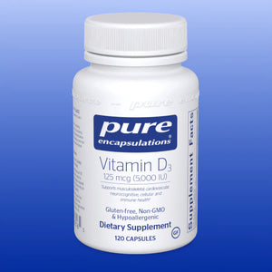 Vitamin D3 5,000 IU 60 or 120 Capsules-Vitamins and Minerals-Pure Encapsulations-120 Capsules-Castle Remedies
