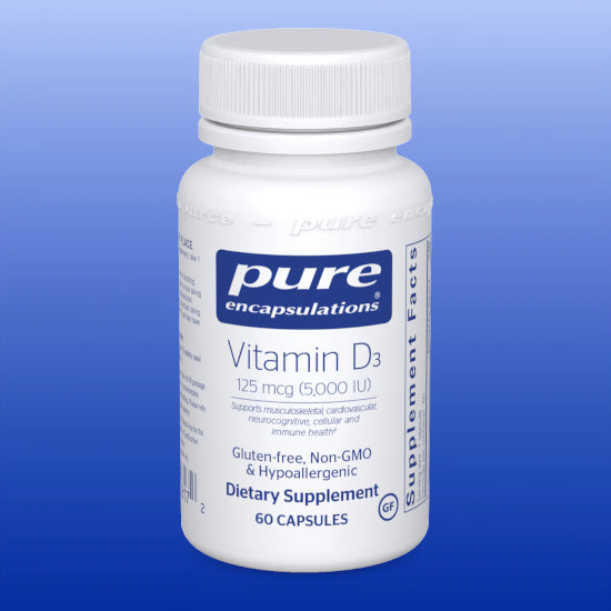Vitamin D3 5,000 IU 60 or 120 Capsules-Vitamins and Minerals-Pure Encapsulations-60 Capsules-Castle Remedies