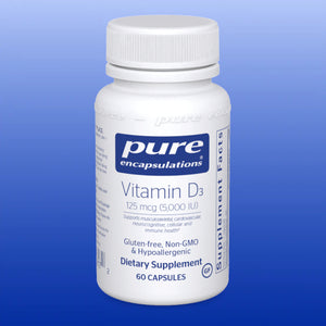 Vitamin D3 5,000 IU 60 or 120 Capsules-Vitamins and Minerals-Pure Encapsulations-60 Capsules-Castle Remedies