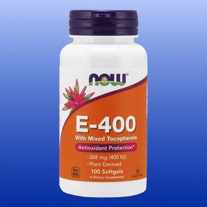 Vitamin E-400 IU Mixed Tocopherols 100 or 250 Softgels-Vitamins and Minerals-Now Products-100 Softgels-Castle Remedies
