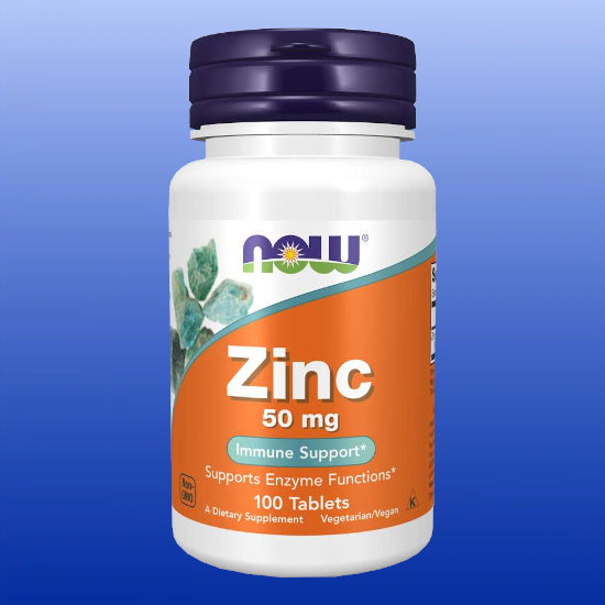 Zinc Gluconate 50 mg 100 Tablets-Vitamins and Minerals-Now Products-Castle Remedies
